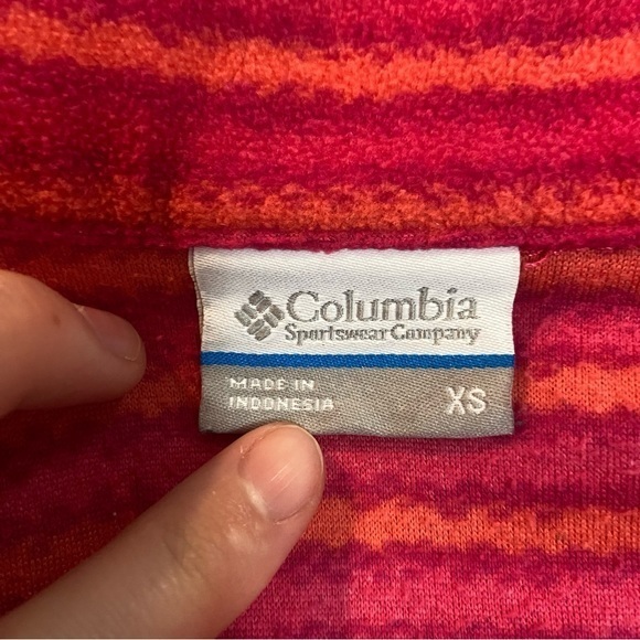 Columbia Women’s XS Candy Stripe Lightweight‎ Fleece Zip Pullover Jacket - Picture 7 of 10